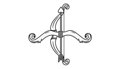 Intricate crossbow design with ornate details