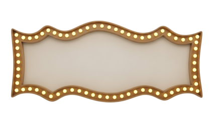 Vintage marquee sign with lights on black background