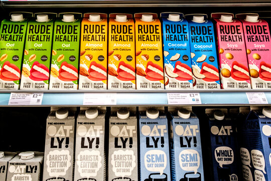 Selection of Plant Based Drinks As Alternative to Dairy Products