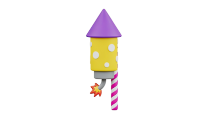 3D Render of a Cartoon Firework Rocket