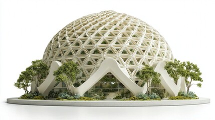 bio inspired architecture dome model isolated on white background