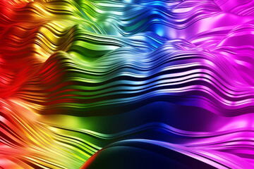 Abstract 3D flowing rainbow waves seamless motion background