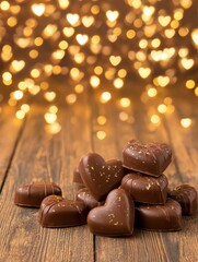 Delicious heart-shaped chocolate treats romantic setting food photography soft lighting close-up capture