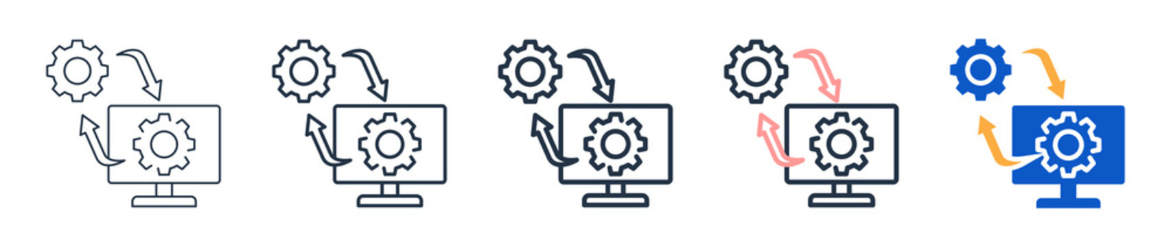 Digital Twin different style icons set vector illustration. 
