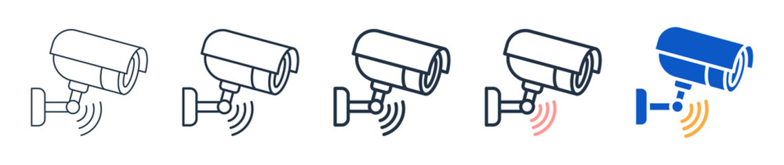 Smart Camera different style icons set vector illustration. 