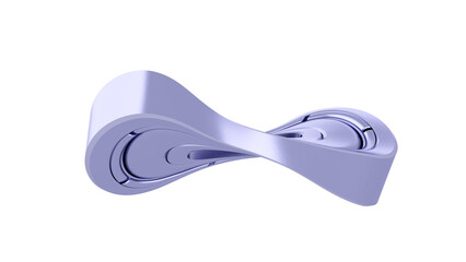 The ball bearing is artistically twisted, as if made of elastic material. 3D rendering isolated on white background. Ideal for professionals, educational, engineering, and industrial design.