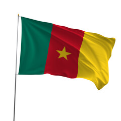 Obraz premium Flag of Cameroon on Transparent Background