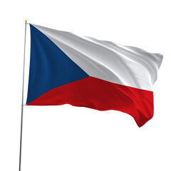 Naklejka premium Flag of Czech Republic on Transparent Background
