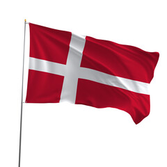 Fototapeta premium Flag of Denmark on Transparent Background
