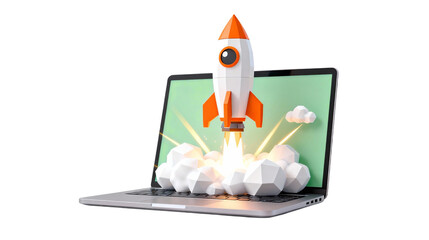 Rocket Launching from Laptop for Digital Innovation