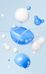 Abstract geometric shapes, abstract spheres, mobile phone wallpaper, desktop wallpaper, 3d rendering.