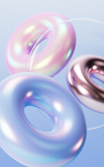 Abstract gradient geometric circular ring, mobile phone wallpaper, desktop wallpaper, 3d rendering.