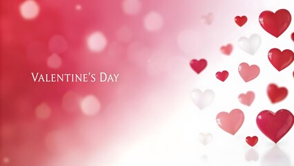 Obraz premium Valentine s day background with floating hearts and a blurred red gradient