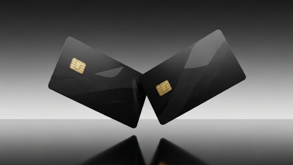 Sleek Black Credit Cards Finance with Payments, Modern, Style, and Luxury.