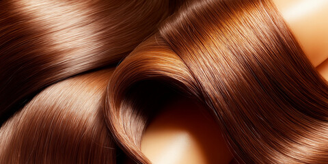 Beautifully styled wavy shiny curls. Hair coloring. Women's long red orange hair. Hairdressing procedures, extension. foxy carrots hair close-up as a background.