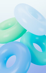 Abstract gradient geometric circular ring, mobile phone wallpaper, desktop wallpaper, 3d rendering.