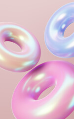 Abstract gradient geometric circular ring, mobile phone wallpaper, desktop wallpaper, 3d rendering.