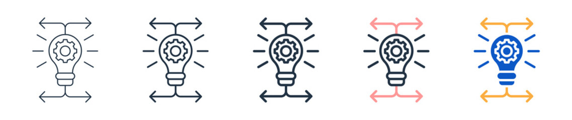 Pivot different style icons set vector illustration. 