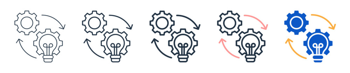 Smart Process different style icons set vector illustration. 