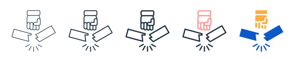 Breakthrough different style icons set vector illustration. 