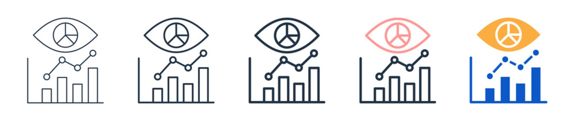 Company Vision different style icons set vector illustration. 