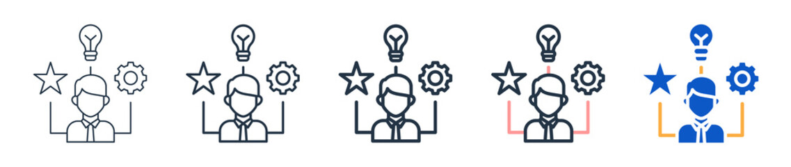 Competency different style icons set vector illustration. 