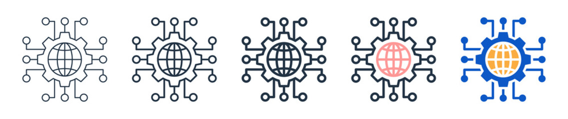 Digital Transformation different style icons set vector illustration. 