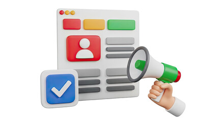 3D Notification and Announcement Icons