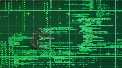 Animation of data processing and grid over casino chips - Powered by Adobe