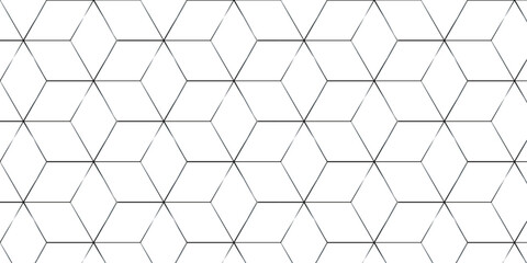 Fototapeta premium Abstract black square line hexagons seamless hexagon polygonal pattern background. vector seamless creative pattern bright white abstract honeycomb background.