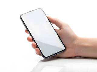 Smartphone mockup with blank screen for design presentation and testing on white background