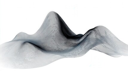 clean minimal abstract wave shape representing digital transformation isolated on white background