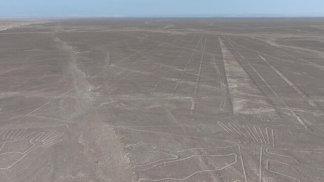 Desert Aerial with Nasca lines in Peru