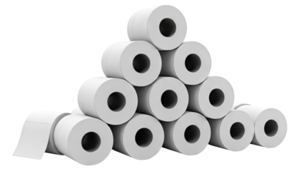 Stack of White Toilet Paper Rolls
