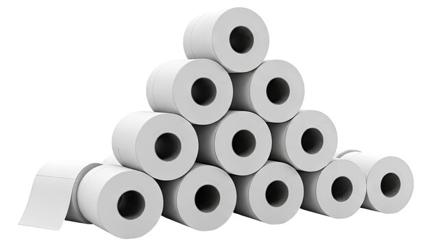 Stack of White Toilet Paper Rolls