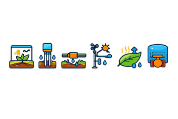 Fototapeta premium Agricultural technology icons