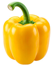Ripe yellow paprika isolated on transparent or white backgrounds