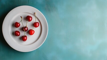 Cherries on a white plate
