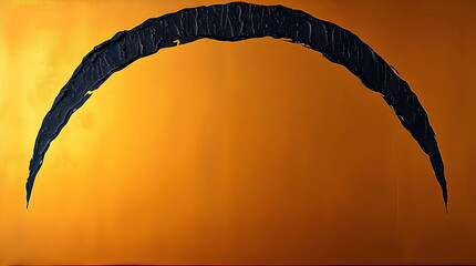 Abstract black arch on golden metallic background