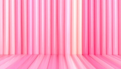Pink Stripe Background with 3d Curved Studio Floor