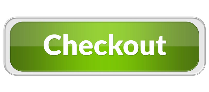 Shiny glossy green checkout UI button isolated on transparent background, modern ecommerce payment call to action for cart and order confirmation png