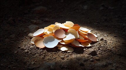 Elegant broken eggshell ceramic pottery fragments showcasing fragile white and brown pieces perfect for kitchen decor, art projects, and vintage craft applications