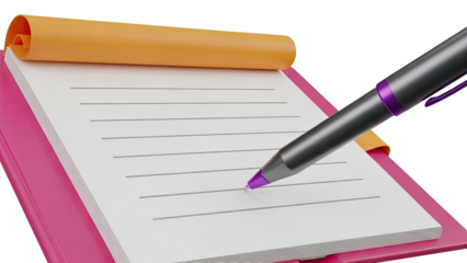 Clipboard with Lined Paper and Pen