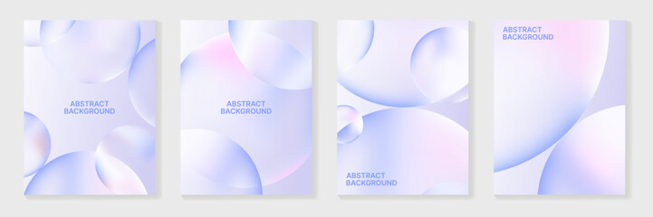 Modern Gradient Liquid Glass Round Circle Sphere Background Vector Set, Abstract Geometric Prism Shapes for Wallpaper, Posters, Covers, Banners and Social Media Design