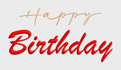 Bicolor Happy Birthday celebrate text for greeting cards with hand lettering text design. 