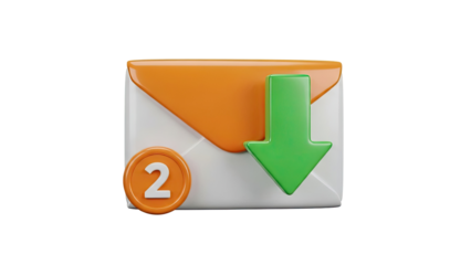 Email download notification icon with count