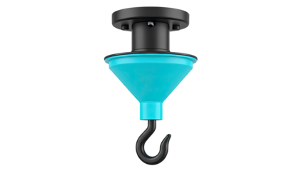 Ceiling Hook with Teal Funnel and Black Hook