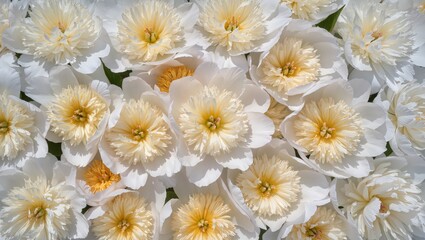 bouquet of white flowers, top view 