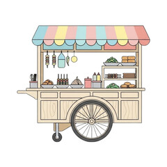 Food cart vector 