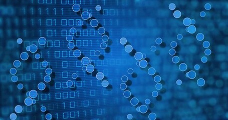 Animation of dna strands over binary coding - Powered by Adobe